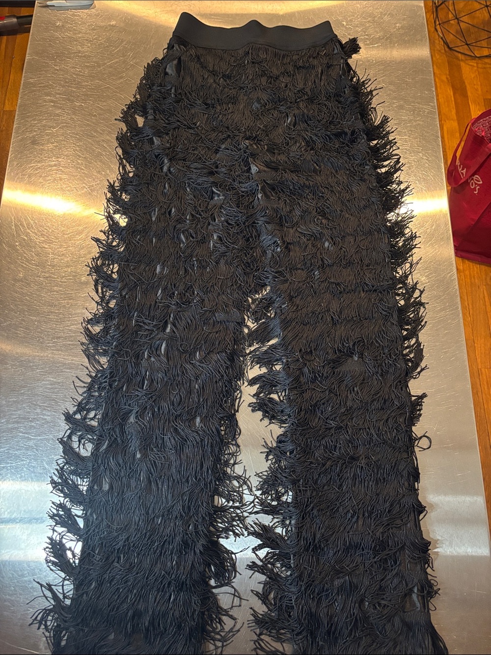AKIRA Black Fringed Pants